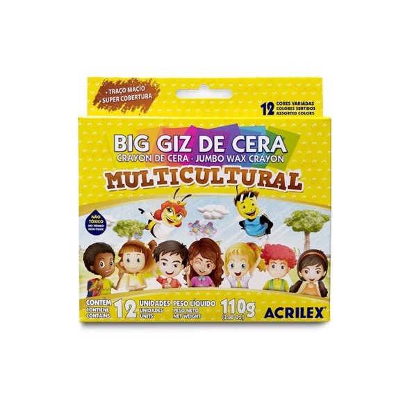 GIZ DE CERA BIG MULTICULTURAL COM 12 UNIDADES